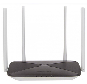 AC1200 dual Band Wi-Fi router,  MediaTek chipset,  up to 867 Mbps at 5 GHz + up to 300 Mbps at 2.4 GHz,  802.11 ac / a / b / g / n,  1 WAN port 10 / 100 Mbps + 4 LAN ports 10 / 100 Mbps,  4 fixed antennas 5 dBi