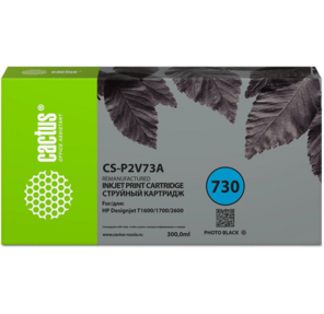 Картридж струйный Cactus CS-P2V73A №730 фото черный  (300мл) для HP Designjet T1600 / 1700 / 2600