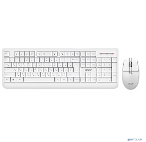 Клавиатура + мышь Acer OCC401 клав:белый мышь:белый USB беспроводная  (ZL.ACCCC.017)