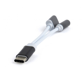 Cablexpert Переходник USB Type-C / Jack3.5 F+ Type-C F,  черный,  пакет  (CCA-UC3.5F-02)
