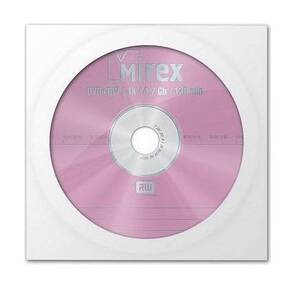 Диск DVD+RW Mirex 4.7 Gb,  4x,  Бум.конверт  (1),   (1 / 150)