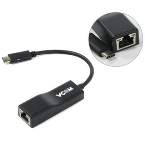 Vcom DU 320M Кабель-переходник USB 3.1 Type-C -->RJ-45 1000Mbps Ethernet,  Aluminum Shell,  0.15м VCOM <DU320M>