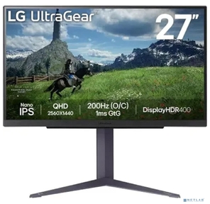 LG 27GS85Q-B UltraGear 27" IPS LED 16:9 HDMI матовая HAS 400cd 178гр / 178гр 2560x1440 200Hz FreeSync DP 2K USB 6.2кг черный