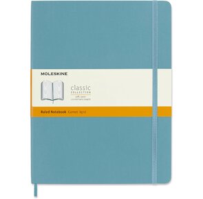 Блокнот Moleskine CLASSIC SOFT QP621B35 190х250мм 192стр. линейка мягкая обложка фиксирующая резинка голубой