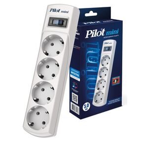 Сетевой фильтр Pilot mini 5м  (4 розетки) белый  (коробка)