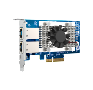 Сетевая карта /  QNAP QXG-10G2T Dual-port BASET 10GbE network expansion card; low-profile form factor; PCIe Gen3 x4