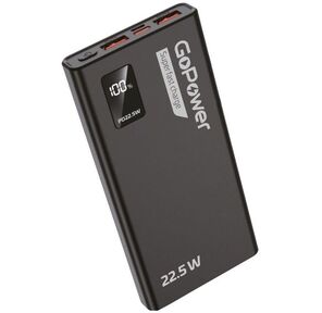 Внешний аккумулятор /  Внешний аккумулятор GoPower PB03-10 10000mAh 3.0A 22.5W 2USB / Type-C черный  (1 / 50)