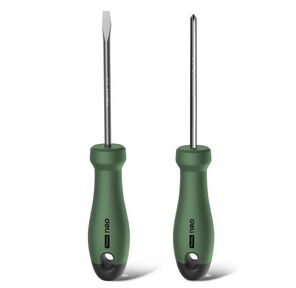 Набор отверток "Home Series Green" Deli HT1002L 2шт SL5x100+PH1x100,  эксклюзивный дизайн,  рукоятка из высококачественного софттач пластика