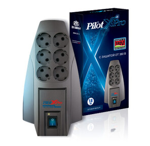 Сетевой фильтр Pilot X-Pro 5м  (6 розеток) серый  (коробка)