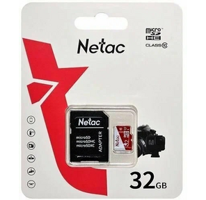 Netac P500 ECO 32GB MicroSDHC C10 up to 80MB / s,  retail pack with SD Adapter