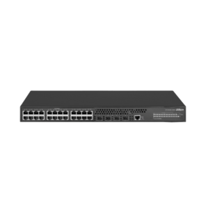 DAHUA 28-портовый управляемый коммутатор,  уровень L3Порты: 24 RJ45 10 / 100 / 1000Мбит / с,  4 SFP+ 1000 / 10000Мбит / с (uplink); питание: 100~240В (AC); грозозащита: до 6кВ