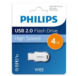 Флеш накопитель 4GB PHILIPS WEE 2.0 4GB,  USB 2.0