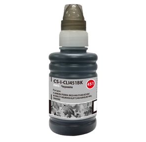 Чернила Cactus CS-I-CLI451BK черный 100мл для Canon Pixma iP6840 / iP7240 / iP8740 / iX6840 / MG5440