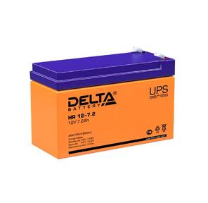 Аккумуляторная батарея Delta HR 12-7.2 напряжение 12В,  емкость 7, 2Ач,  клемма F2  (ДхШхВ: 151х65х94мм Полная высота 100мм; Вес 2, 5кг; Кол-во элементов 6; Срок службы 8лет; Гарантия 1год)