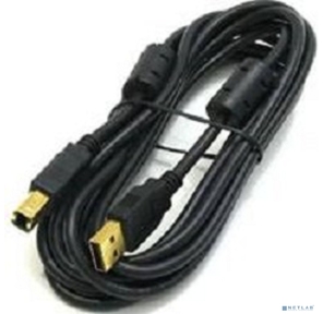 Bion Кабель интерфейсный USB 2.0 AM / BM,  позолоченные контакты,  ферритовые кольца,  1.8м,  черный [BXP-CCF-USB2-AMBM-018]