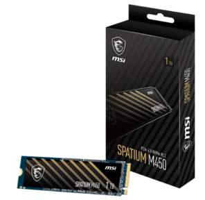 Твердотельный накопитель SSD MSI M.2 2280 1TB SPATIUM M450 Client  S78-440L0M0-P83,  PCIe Gen4x4 with NVMe,   3D TLC,  R /  W 3400 /  2500