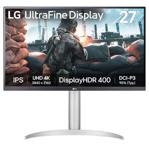 Монитор 27'' LG 27UP650K-W /  LG 27UP650K-W 27" IPS monitor,  3840x2160,  400cd / m2,  16:9,  5мс  (GtG),  HDMIx2,  DP,  Headphone Out,  60Hz,  178 / 178,  внешний БП,  VESA 100x100,  HAS 110mm,  white / silver / black