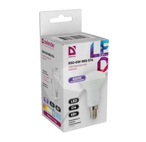 Defender Лампочка светодиодная R50-6W-865-E14 рефлектор,  6500 К,  холодный дневной, 1шт