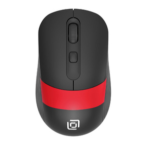 Мышь Оклик 310MW черный / красный оптическая  (3200dpi) беспроводная USB для ноутбука  (3but)