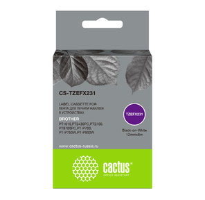 Картридж ленточный Cactus CS-TZEFX231 черный для Brother 1010 / 1280 / 1280VP / 2700VP