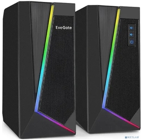 Акустическая система 2.0 ExeGate EX289688RUS Accord 240  (питание USB,  2х3Вт  (6Вт RMS),  60-20000Гц,  цвет черный,  RGB подсветка)