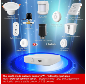 Bluetooth Шлюз MOES Multi-mode Gateway MHUB-W,  WLAN & Wi-Fi 2.4GHz,  Wi-Fi 2.4GHz & ZigBee & BLE & Mesh,  USB,  белый