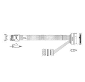 Кабель Amphenol RSL38-2309 Slimline SASx4  -to-   U.2  (SFF8639),  85 Ohm,  PCIe Gen3,  75СM