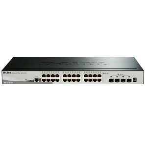 D-Link DGS-1510-28X / A1A,  Gigabit Stackable SmartPro Switch with 24 10 / 100 / 1000Base-T ports,  4 10G SFP+  ports
