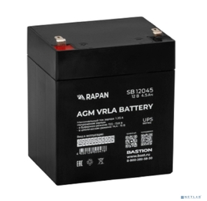 БАСТИОН RAPAN SB 12045 АКБ свинцово-кислотная тип AGM 12V 4, 5Ач I зар.1, 35А,  ножевые клеммы  (9162)
