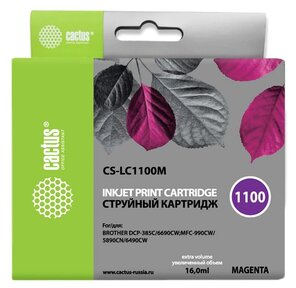 Картридж Cactus CS-LC1100M для Brother DCP-385c / 6690cw; MFC-990 / 5890 / 5895 / 6490 magenta