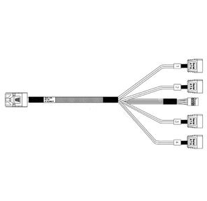Кабель Amphenol RHS36-3395 HDmSAS SFF8643 -to- 4*SATA + Sideband,  100cm