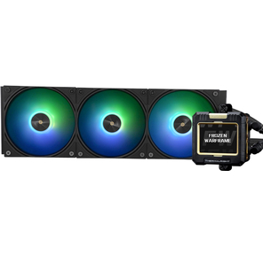 Водяное охлаждение для процессора /  Thermalright Frozen Warframe 360 Black Argb  (360mm,  Black,  ARGB /  Fans: 3x120mm,  70.84CFM,  29.8dBA,  2000RPM /  Pump height 60mm,  23dBA,  3000RPM,  Rad thickness 27mm /  S: 1200,  1700,  1851,  2011,  2066,  115X,  AM4,  AM5)