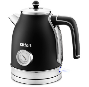 Чайник электрический Kitfort KT-6102-1 черный  (корпус: нержавеющая сталь)