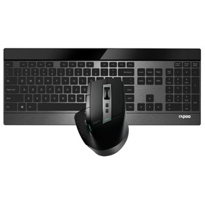 Клавиатура + мышь Rapoo 9900M BLACK клав:черный мышь:черный USB беспроводная Bluetooth / Радио slim  (19354)