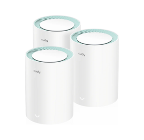 AC1200 Wi-Fi Gigabit Mesh Solution 3-Pack,  Chipset MT7621DA+MT7613B+MT7603,  Dual-Band,  867Mbps at 5GHz + 300Mbps at 2.4GHz,  802.11ac / a / b / g / n,  2 Gigabit Ethernet Ports,  4 internal antennas,  MU-MIMO,  DDNS,  Zerotier / Wireguard / OpenVPN / IPSec / L2TP / PPTP VPN,  DNS over Cloudflare / Google / Quad9,  IPv6,  Seamless Roaming,  TR069 / TR098 / TR111 / TR181,  Cudy Mesh,  Cudy APP