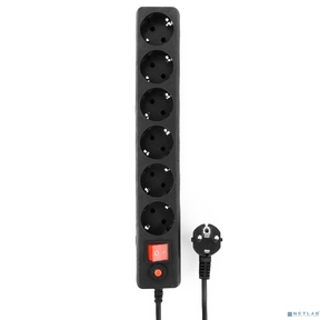 Гарнизон Сетевой фильтр ECL-6-B-7 6р,  10А,  7м,  ур.защиты 4,  черный,  пакет  (22433)