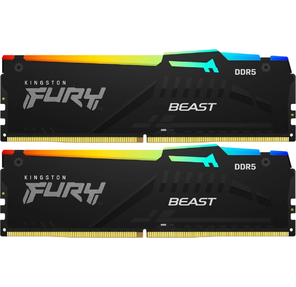 Модуль памяти Kingston KF560C36BBE2AK2-64 DDR5 64Gb 6000Mhz CL36 K2 Kingston Fury Beast RGB кит 2x32Гб