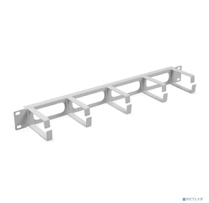 Cabeus JB08-1U-GY Кабельный органайзер горизонтальный 19" 1U,  5 колец,  металлический,  цвет серый  (RA