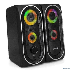Акустическая система 2.0 ExeGate EX289686RUS Accord 220  (питание USB,  2х3Вт  (6Вт RMS),  60-20000Гц,  цвет черный,  RGB подсветка)