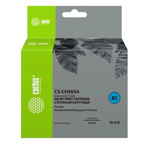 Картридж Cactus CS-CH565A черный для №82 принтеров HP DesignJet 510 / 510  (72ml) 69 мл