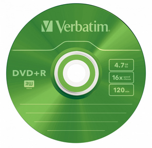Диск DVD+R 4.7ГБ 16x Verbatim 43556 Slim цветные  (5шт. / уп.)