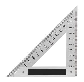 Треугольная линейка стальная Deli DL303150 150мм Нержавеющая сталь + алюминиевое основание
