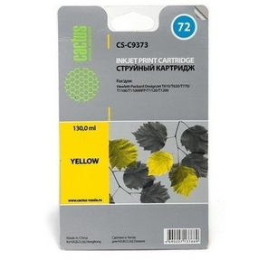 Картридж струйный Cactus CS-C9373 желтый для №72 HP DesignJet T610 / T620 / T770 / T1100  (130ml)