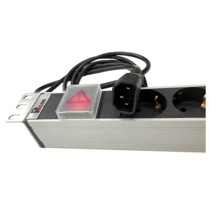 Блок розеток Rem-10 с выкл.,  8 Sсhuko,  10 A,  алюм.,  19",  шнур 1.8 м. IEC 60320 C14