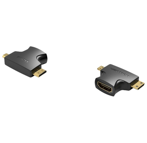 Vention 2 in 1 Mini HDMI and Micro HDMI Male to HDMI Female Adapter Black