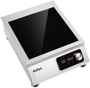 Плита Индукционная Kitfort КТ-143 серебристый / черный стеклокерамика  (настольная)