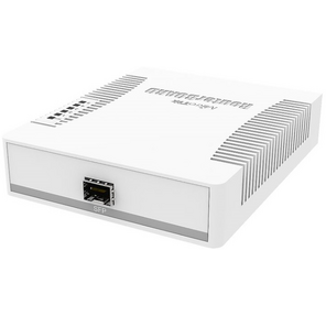 MikroTik RB260GS with 5 Gigabit ports and SFP cage,  SwOS,  plastic case,  PSU