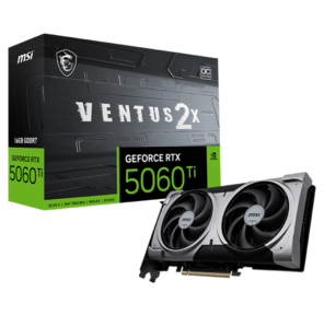 MSI PCI-E 5.0 RTX 5060 Ti 16G VENTUS 2X OC PLUS Видеокарта NVIDIA GeForce RTX 5060TI 16Gb 128bit GDDR7 2617 / 28000 HDMIx1 DPx3 HDCP Ret
