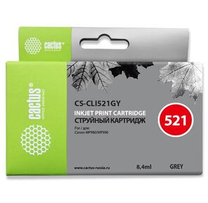 Cactus CS-CLI521GY Картридж струйный серый для Canon Pixma MP980 / MP990  (8.2мл)