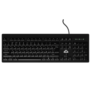 БЕШТАУ Клавиатура проводная  КЛ104РУ 104 клавиши,  USB,  1, 8м,   Цвет русской / латинской раскладки  (Белый / Белый) лазерная гравировка,  черный МИНПРОМТОРГ  (МПТ)